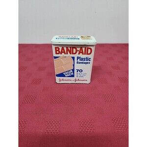 Vintage 1983 Johnson & Johnson Band-Aid Metal Value Pack Tin Empty